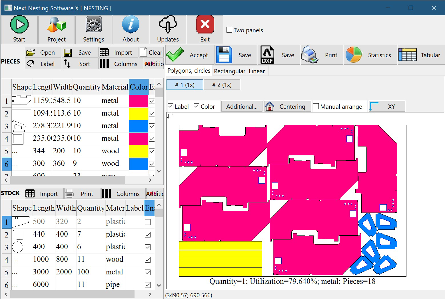 Cutting Nesting X phù hợp chia cắt ván với nhiều hình dạng khác nhau