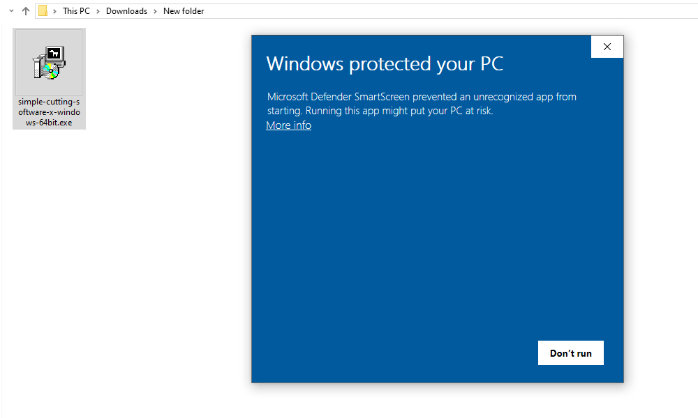 Bấm More info để có thể cài đặt phần mềm bên ngoài vào Windows