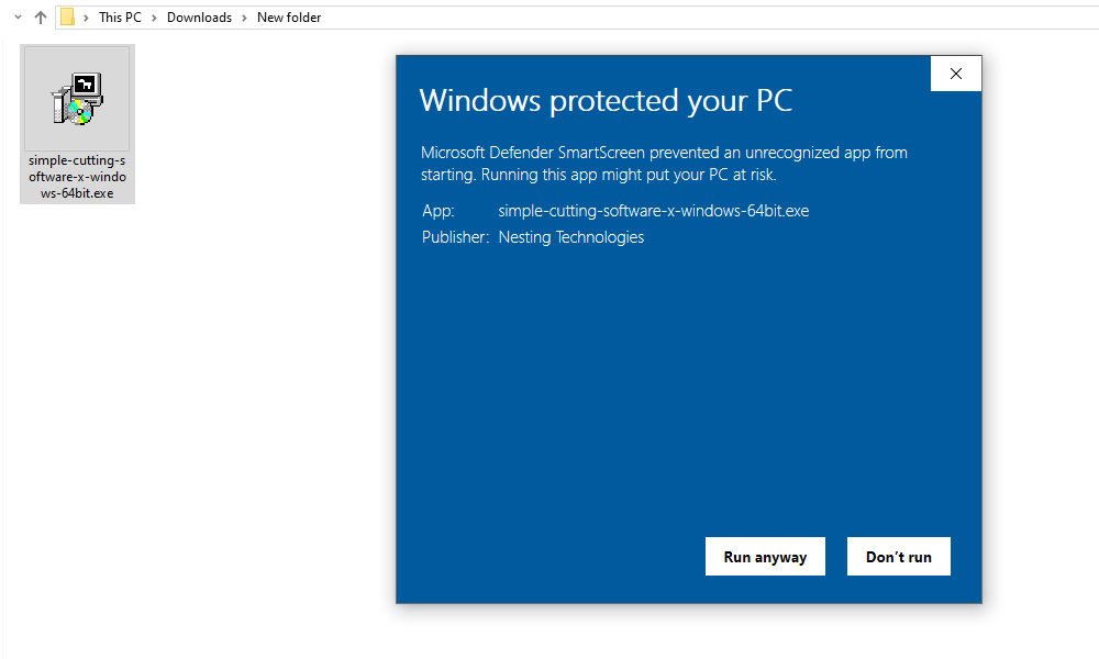 Bấm Run anyway để cho phép cài đặt phần mềm trên Window