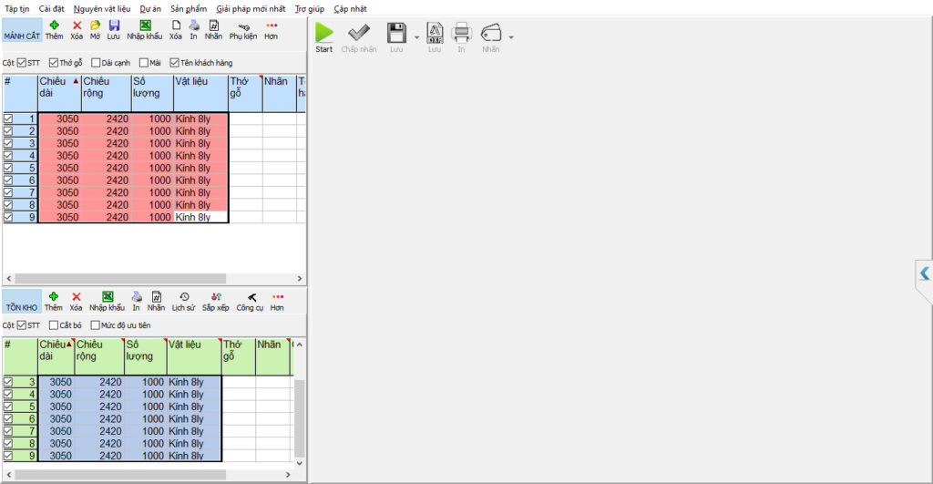 Hướng dẫn nhập số liệu vào phần mềm Cutting Optimization Pro