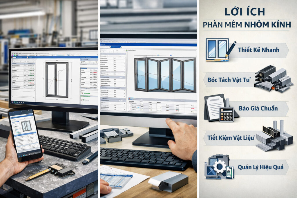 Lợi ích khi sử dụng phần mềm trong sản xuất cửa nhôm kính